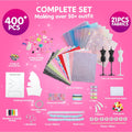 Klever Kits 400+PCS Fashion Design Crafts for Kids, Art and Crafts, DIY Sewing Kits with 3 Mannequins for Girls Aged 8-12, Birthday Presents, Toys