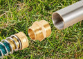 Brass Garden Hose Adapter, 3/4â GHT Male X 1â NPT Male Connector,Ght to NPT Adapter Brass Fitting,Brass Garden Hose to Pipe Fittings Connect
