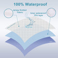 NTBAY 4 Pack Zippered Waterproof Queen Pillow Protectors, Super Soft Quiet Zip Pillow Protectors, 20x30 Inches Jersey Pure White Waterproof Pillow