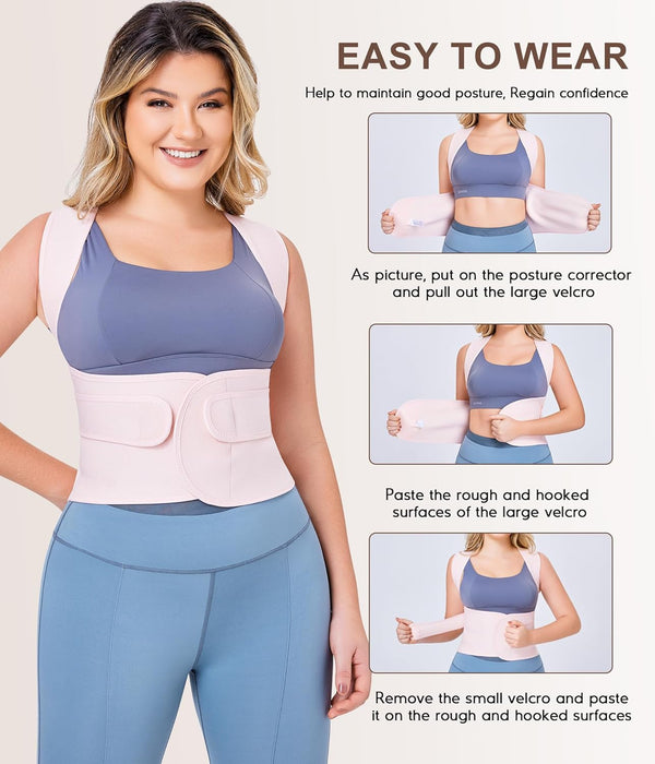 URSEXYLY Back Brace Posture Corrector for Women Adjustable Shoulder Straightener Full Back Support Upper and Lower Back Pain Relief,Spine Back