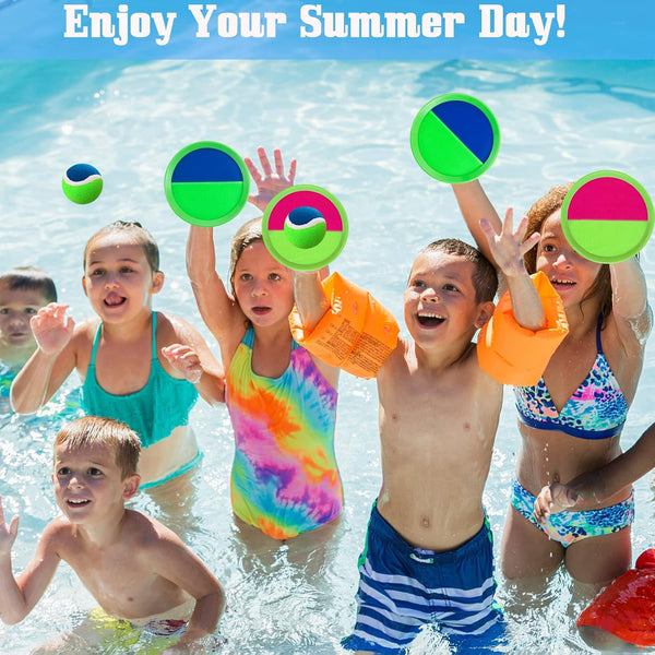 Outside Toys for Kids Ages 4-8 - Toss and Catch Ball Set, Kids Outdoor Games Yard Games for Kids and Adults with 6 Paddles and 3 Balls Toys for 3