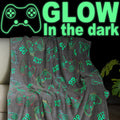 Jekeno Glow in the Dark Gaming Blanket Gamer Game Controller Throw Gift Toys for Kids Boys Teen Son Adults Gamepad Presents Easter Birthday
