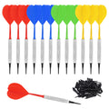 Accmor 12 Pcs Soft Tip Darts, Plastic Tip Darts Set, Attach Extra 100 Black 2BA Replacement Tips, Soft Tip Darts for Electronic/Plastic Dartboard