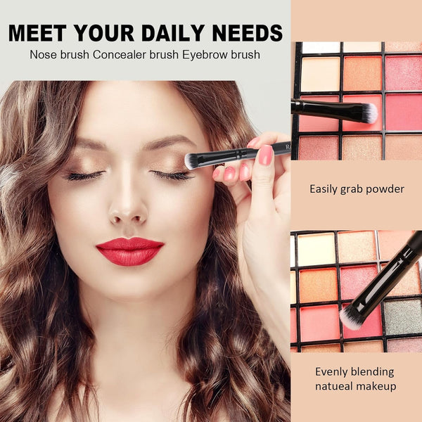 Raffaello Makeup Brushes 15Pcs Makeup Brush Set Premium Synthetic Powder Foundation Contour Blush Concealer Eye Shadow Blending Liner Make up