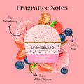 Spongelato Loofah Exfoliating Body Scrubber by Spongelle | Infused with Body Wash | Bath & Shower Loofah for Women | 14+ Uses | Frutti Di Bosco