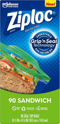 Ziploc Sandwich Bags with New Grip 'N Seal Technology, 90 Count
