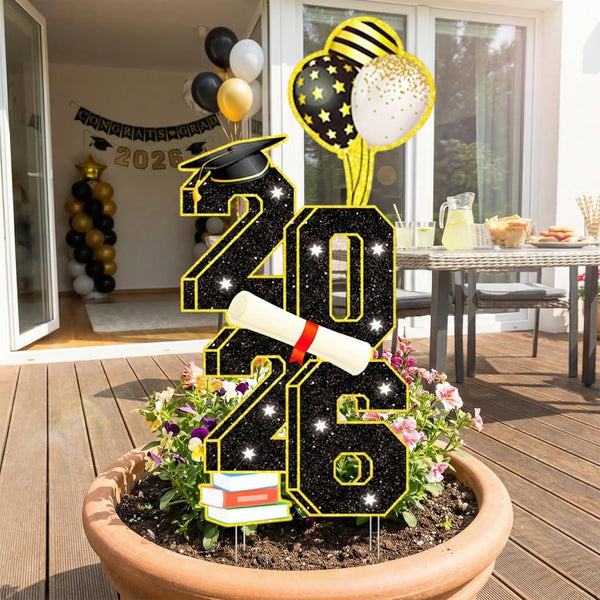3.5FT Large Class 2025 Graduation Yard Sign Yard Decorations Congrats Graduation Lawn Signs 2025 Grad Yard Signs with Stakes for Outdoor Indoor
