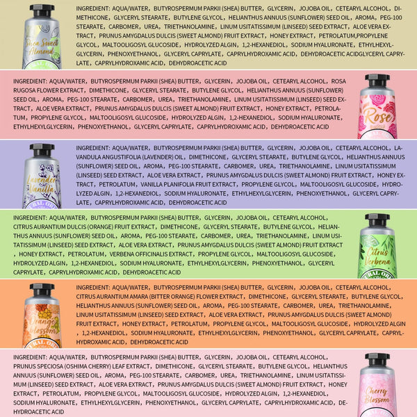 20% Shea Butter Hand Cream Gift Set, Instant Moisturizing Hand Cream for Women Dry Hands with Delicate Tin, Floral-Scented Hand Lotion 6 X 1 OZ