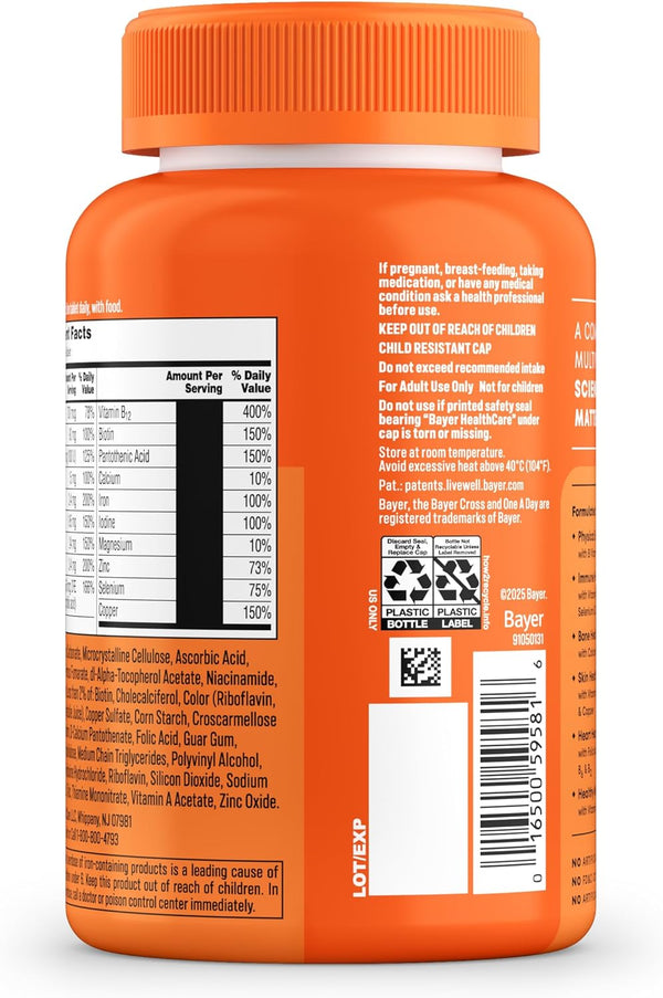 One a Day WomenâS Multivitamin with Vitamin A, C, D, E and All 8 B Vitamins, Calcium, Vitamins for Women, for Bone Health, Skin Health & Immune