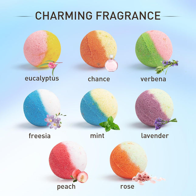 48 Natural & Organic Bath Bombs for Women and Kids, Rich in Essential Oils, Relaxation and Stress Relief, Bathbombs Gift