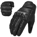 ILM Goatskin Leather Motorcycle Motorbike Powersports Racing Gloves Touchscreen for Men and Women Model DN01(XL, Black Perforated)