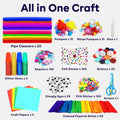 FUNZBO Arts and Crafts Supplies for Kids - Craft Kit with Glitter Glue Stick, Pipe Cleaners Pom Poms Craft & Craft Tools, DIY School Supplies Kit,