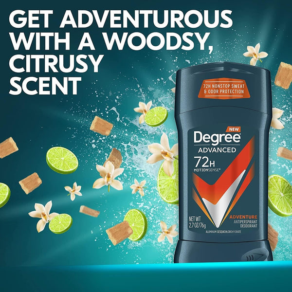 Degree Men Motionsense Antiperspirant Deodorant Adventure 2.7 Oz (Pack of 8)