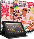 For Amazon Kindle Fire HD 10/10 plus Tablet Case 13Th/11Th Generation for Women Girls Folio Cover Cute Fashion Design Kawaii Unique Quotes Pretty