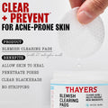 Thayers Blemish Clearing Acne Pads, Salicylic Acid Acne Treatment for Face, Pore Reducing, Exfoliating, and Soothing Skincare, Witch Hazel Toner