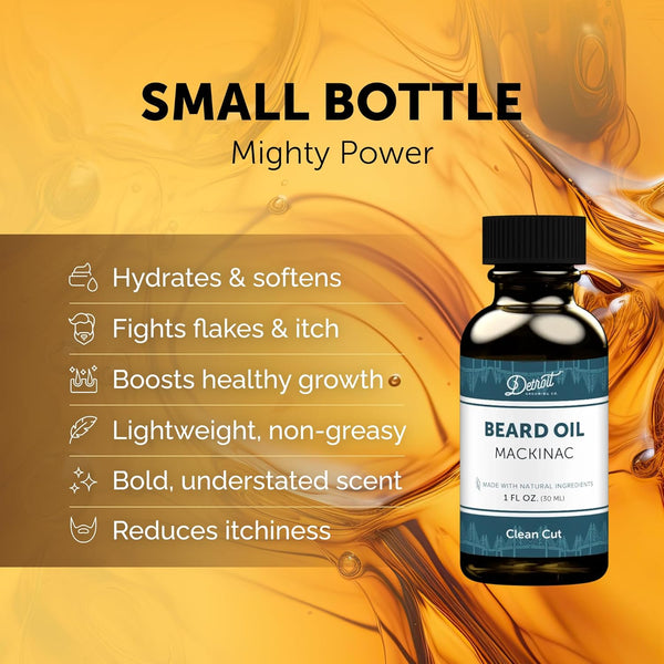 Detroit Grooming Beard Oil | Hydrating & Nourishing Formula â¢ Mackinac Scent (1 Oz)