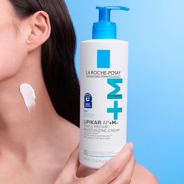 La Roche-Posay Lipikar AP+MAX Triple Repair Moisturizing Body Cream | Face & Body Lotion for Dry Skin with Shea Butter & Niacinamide | Gentle