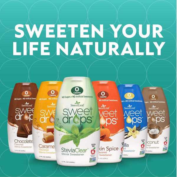 Sweetleaf Steviaclear Sweet Drops - Natural Stevia Liquid Sweetener, Squeezable Stevia Drops, No Bitter Aftertaste, Liquid Sugar Alternative, Zero