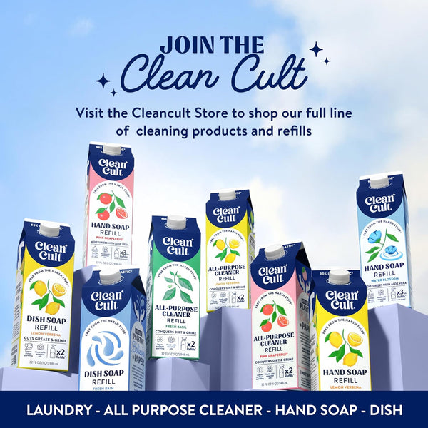 Cleancult - Lemon Verbena - All Purpose Cleaner - Refillable Aluminum Bottle - Cleaner Spray That Removes Dirty & Grime - 16 Oz - 1 Pack