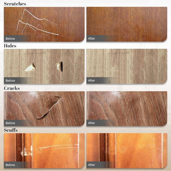 Wood Furniture Repair Kit - Set of 21 Furniture Markers Wood Filler Sticks Wood Scratch Repair Kit Remove Any Scratches, Scuffs, Cracks and Nail