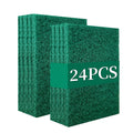 Heavy Duty Scour Pads Sponge Dish Scrubber Non-Scratch Green Reusable Household Scrub Pads for Kitchen and Dish Cleaning Tool (24Pcs)