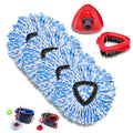 4 Pcs Spin Mop Heads Replacements & 1 Base Set for Ocedar Rinseclean 2-Tank System,Machine Washable Chenille Mop Replacement,Easy Cleaning for