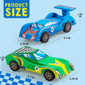 Klever Kits 4 DIY Wooden Race Cars-Build & Paint Your Own Wood Craft Kit, 4 Race Cars Toy, Easy to Assemble Arts Crafts Kit, Birthday Party