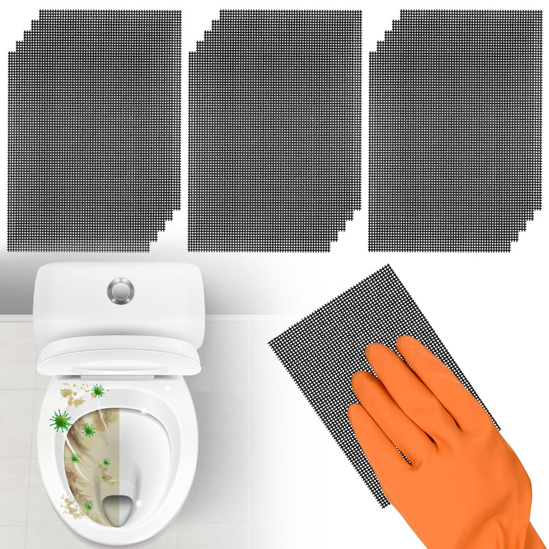 Cleaning Screen, 5.5X4 Inch Upgraded Toilet Cleaner Hard Water 15PCS Toilet Ring Remover Abrasive Grit Mesh Pads for Bowls Griddle Household Stain