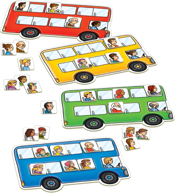 Orchard Toys Moose Games Bus Stop Game. a Fun Introduction to Addition and Subtraction. Pick up and Drop off Passengers on Your Bus. for Ages 4-8