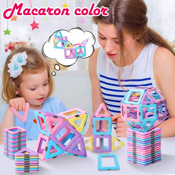 Magnetic Tiles Toys for 3 4 5 6 7 8+ Year Old Boys Girls Upgrade Macaron Castle Blocks Building Set for Toddlers STEM Creativity/Educational Toys