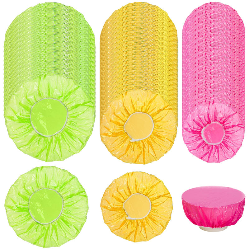 SOUJOY 240 Pieces Elastic Food Storage Covers, 3 Size Reusable Fresh Keeping Bags, Plastic Stretch Adjustable Wrap Bowl Lids, Seal Bowl Cover for