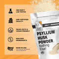 It'S Just! - Psyllium Husk Powder, Easy Mixing Dietary Fiber, Cleanse Your Digestive System, Finely Ground Powder, Ideal for Keto Baking, Non-Gmo