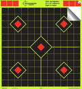 Splatterburst Targets - 12 X 12 Inch Sight in Stick & Splatter Self Adhesive Shooting Targets - Shots Burst Bright Fluorescent Yellow - Great for