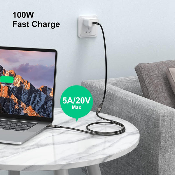 USB C Extension Cable 6.6Ft Male to Female Cord Support 4K Video Output, Fast Charge 100W, Data Transfer 10Gbps, USB 3.2 Gen 2 Extender for PC,