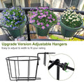 TQVAI 10 Inch Railing Planter - Fit for 1.5 to 3.5 Inches Railing - Adjustable Hanging Planters Outdoor Balcony Deck Flower Pot Holder Metal