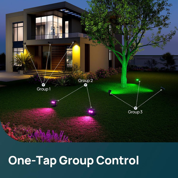 Linkind Smart Solar Lights Outdoor SL5C, Solar Spotlight Color Changing App/Voice Control Landscape Lighting, IP67 Spot Lights Outdoor Waterproof