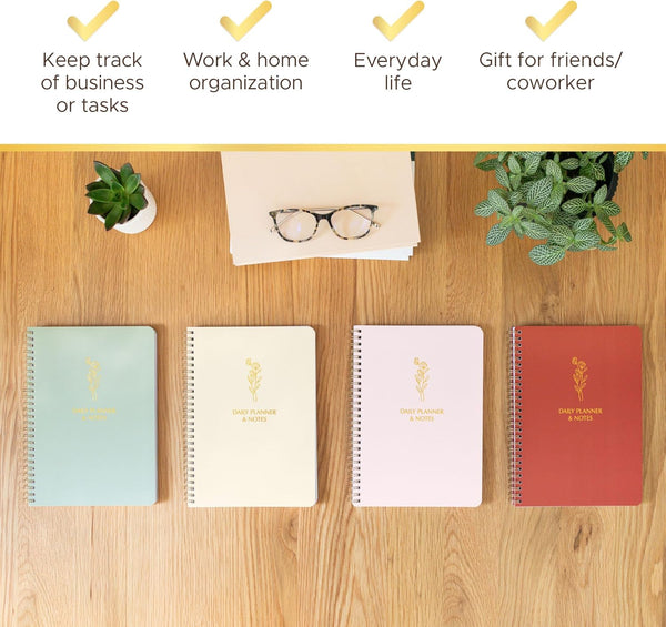 Simple Weekly Planner Undated & to Do List Notebook with Habit Tracker - 6.5X9.25" 60 Sheets Terracotta - Spiral Weekly Planner Notepad for Work