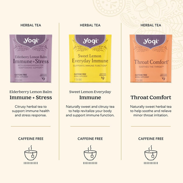 Organic Sampler Gift Box-5 Tea Bags per Flavor (45 Tea Bags)-Delicious Wellness Immunity Teas-9 Herbal Teas-Caffeine-Free Tea Variety Pack-Tea