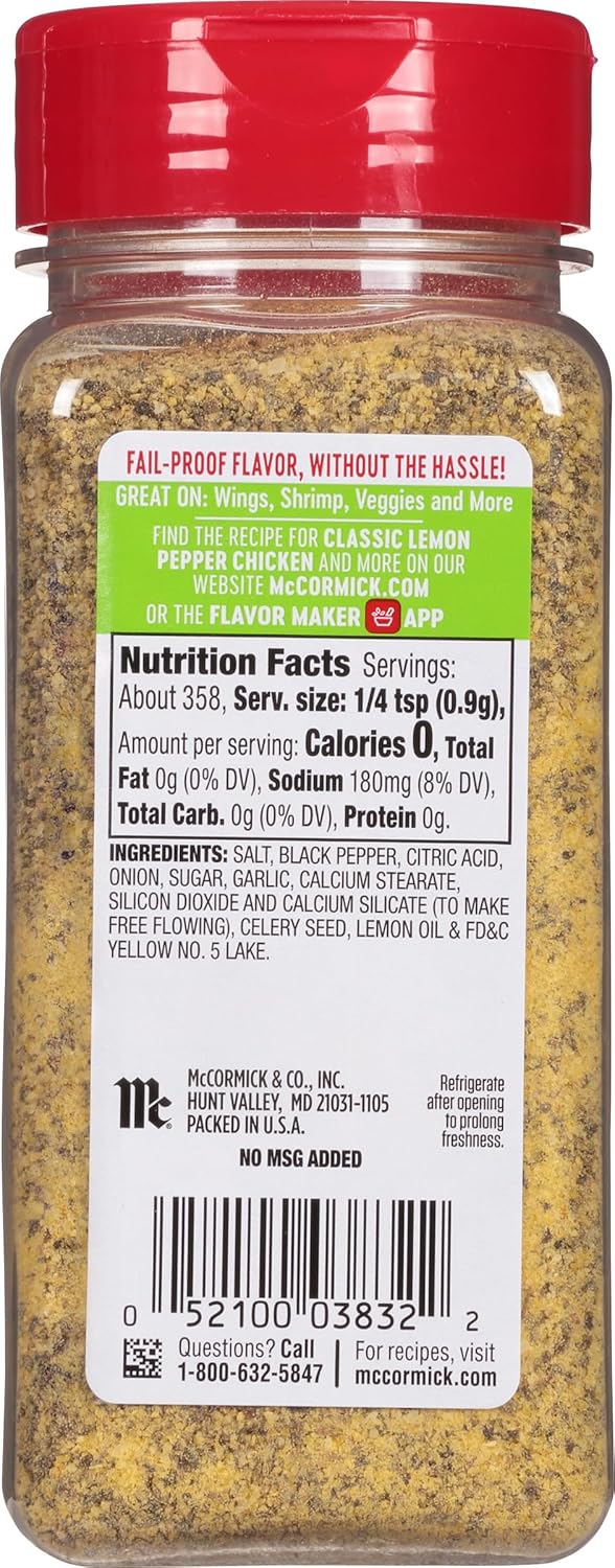Mccormick Perfect Pinch Lemon Pepper Seasoning, 11.37 Oz