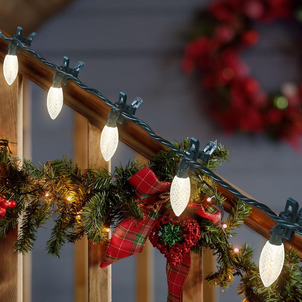 Noma Quick-Clip Customizable Holiday String Lights, 100 LED Bulbs, 66.8Ft Long, Warm White