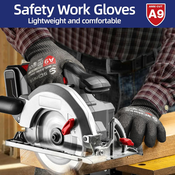 Schwer Proguard Highest Level Cut Resistant Work Gloves PR3326 for Extreme Protection?Ansi A9 Cut Gloves with Reinforced Thumb, Non Slip,