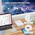 JouleLoom Power Strip Surge Protector with 11 Outlets, 4 USB and 2 USB C Ports, 5 Ft Extension Cord, Flat Plug, Wall Mount, Overload Protection