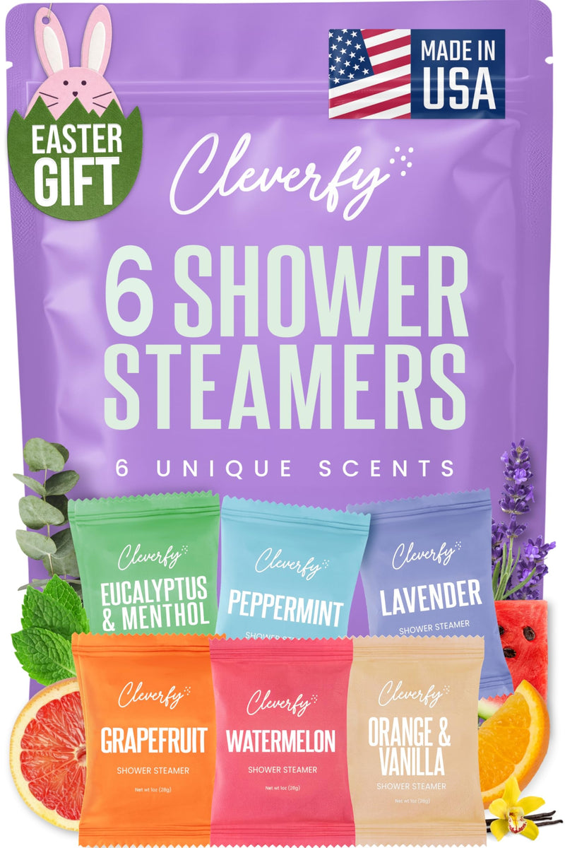 Cleverfy Shower Steamers Aromatherapy for Women and Men â Self-Care Shower Bombs for Stress Relief and Relaxation â 6 Tablets