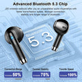 Wireless Earbuds, 2024 Bluetooth Headphones V5.3 Ear Buds Built-In ENC Noise Cancelling Mics, 40H Stereo Bass Bluetooth Earbuds with Dual LED