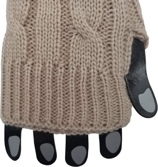 6 Pairs Long Fingerless Gloves, Cable Knit Arm Warmer Sleeve Premium Long Thermal