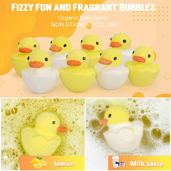 Bath Bombs for Kids with Surprise Inside,8 Pack Kids Bath Bombs Gift Set, Natural and Organic Bubble Bath Fizzy with Bath Toys, Birthday Gifts for