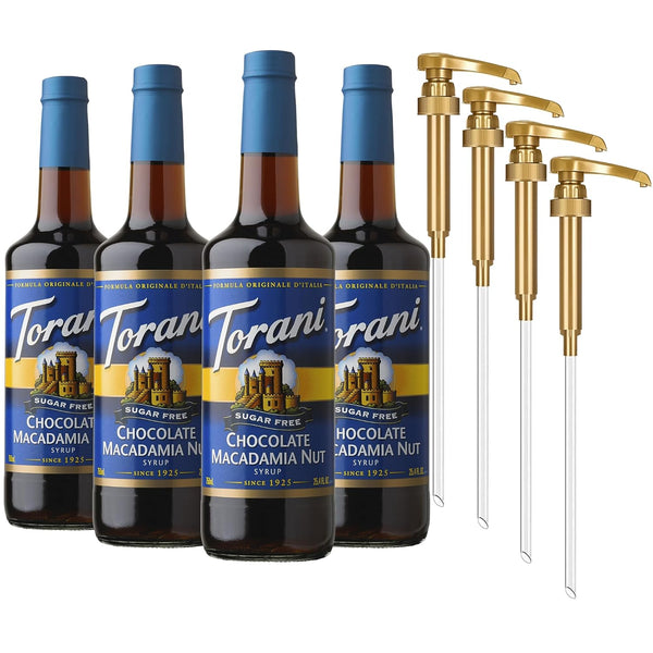 Torani Sugar Free Syrup, Chocolate Macadamia Nut, 25.4 Ounces (Pack of 4)