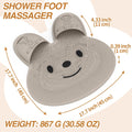 Manmihealth Upgrade Shower Foot Scrubber Mat with Non-Slip Suction Cups, Rabbit-Shaped Silicone Foot Scrubber in Shower for Men & Women (Khaki)