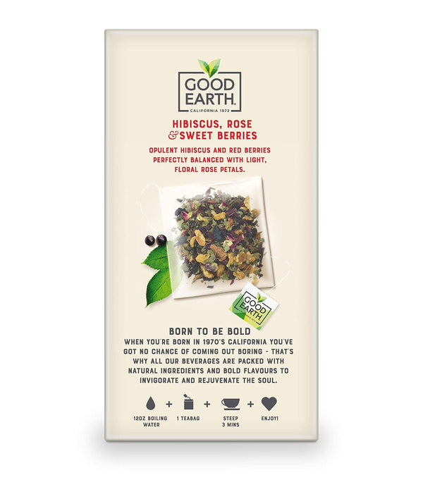 Good Earth Sensorials Hibiscus, Rose & Sweet Berries Herbal Tea 15 Ct Box