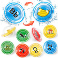 UFO Toddler Bath Toys Floating Pool Toys, Shower Bathtub Alphabet Learning ABC Letters Game, Baby Water Pool Swimming Toys, Educational Learning